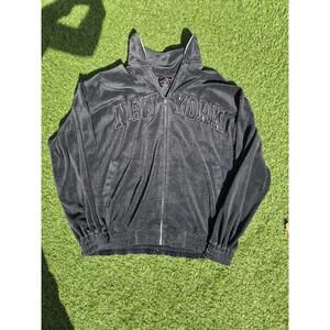 Vintage Y2k New York Embroidered Sweater Size Xl Grey